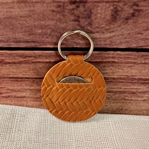 Piquadro - Portachiavi Ad Astuccio In Pelle Blue Square - Foto 4