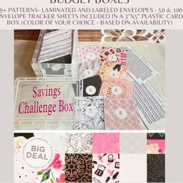 100 Envelope Savings Challenge Box || Money Saving || 100 Envelope Challenge || 50 Envelope Challenge || Cash Savings Challenge Box