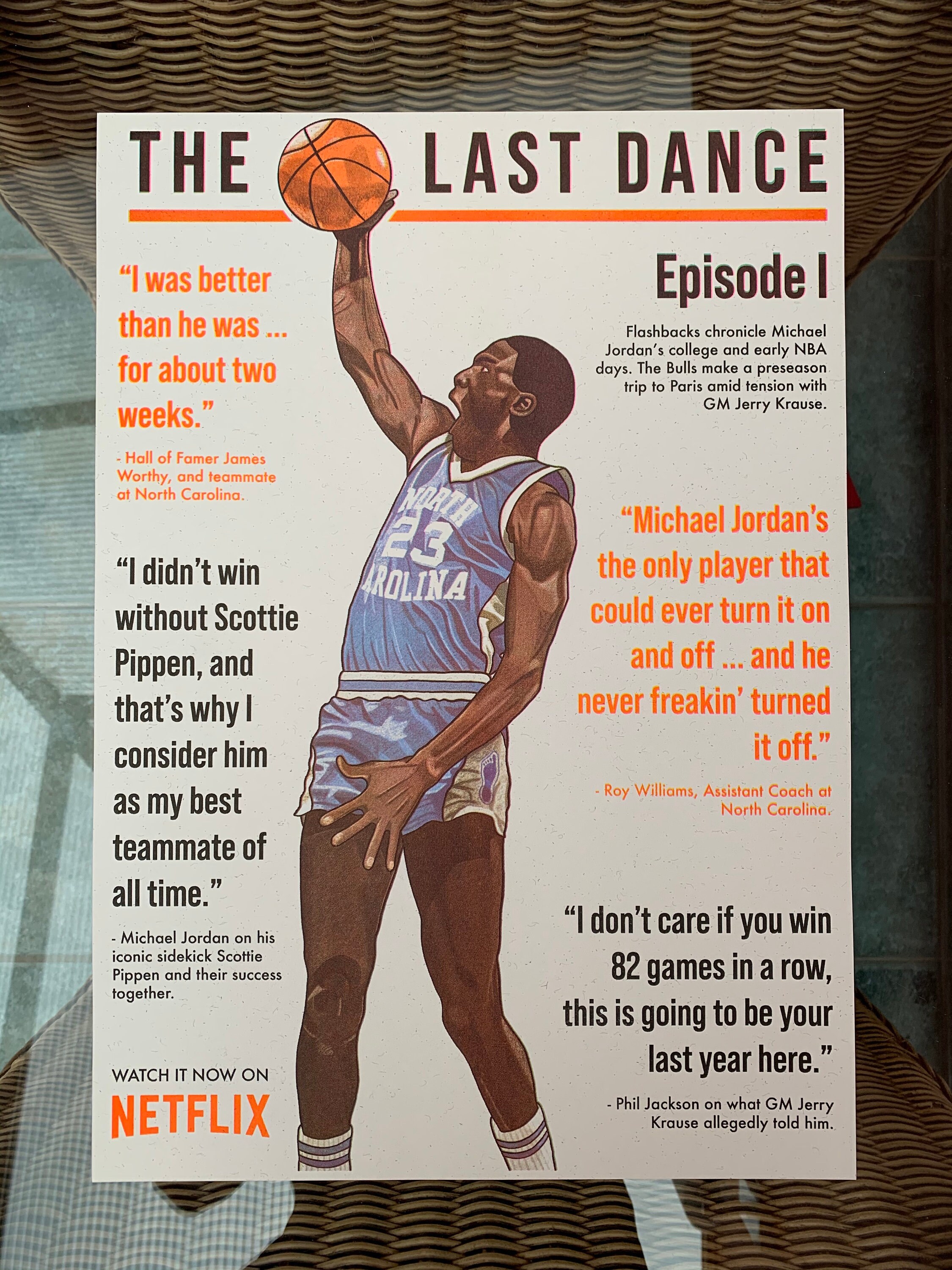 michael jordan unc poster