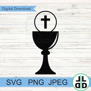 Kommunion Kelch SVG PNG JPG | Erstkommunion Clipart | Digitaler Download