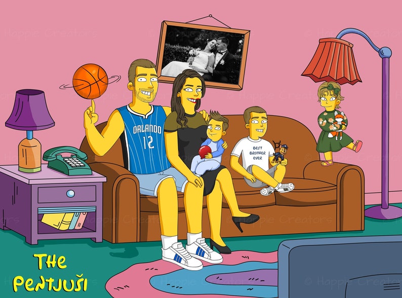 Easter Gift SIMPSONS PORTRAIT Simpsons Caricature Simpsons Family Portrait Mothers Day Gifts Boyfriend Girlfriend Gifts The Simpsons