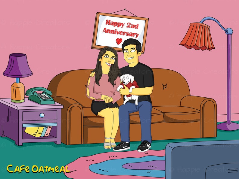 Easter Gift SIMPSONS PORTRAIT Simpsons Caricature Simpsons Family Portrait Mothers Day Gifts Boyfriend Girlfriend Gifts The Simpsons