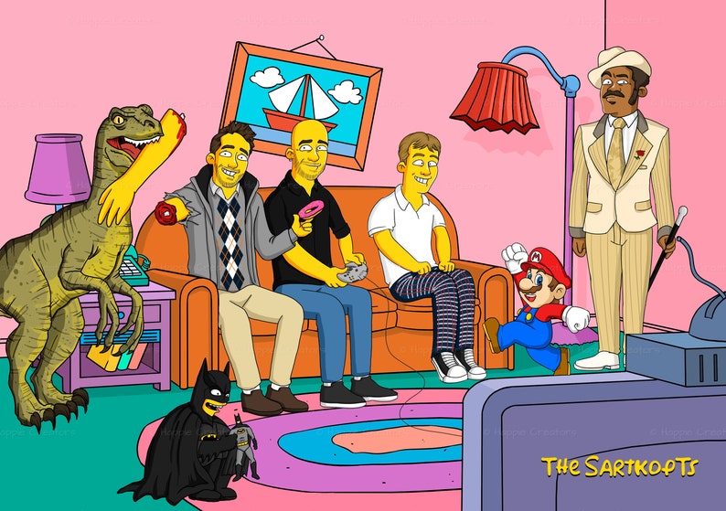 Easter Gift SIMPSONS PORTRAIT Simpsons Caricature Simpsons Family Portrait Mothers Day Gifts Boyfriend Girlfriend Gifts The Simpsons