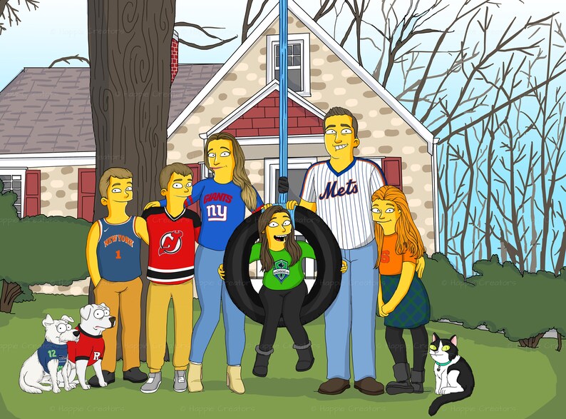 Easter Gift SIMPSONS PORTRAIT Simpsons Caricature Simpsons Family Portrait Mothers Day Gifts Boyfriend Girlfriend Gifts The Simpsons