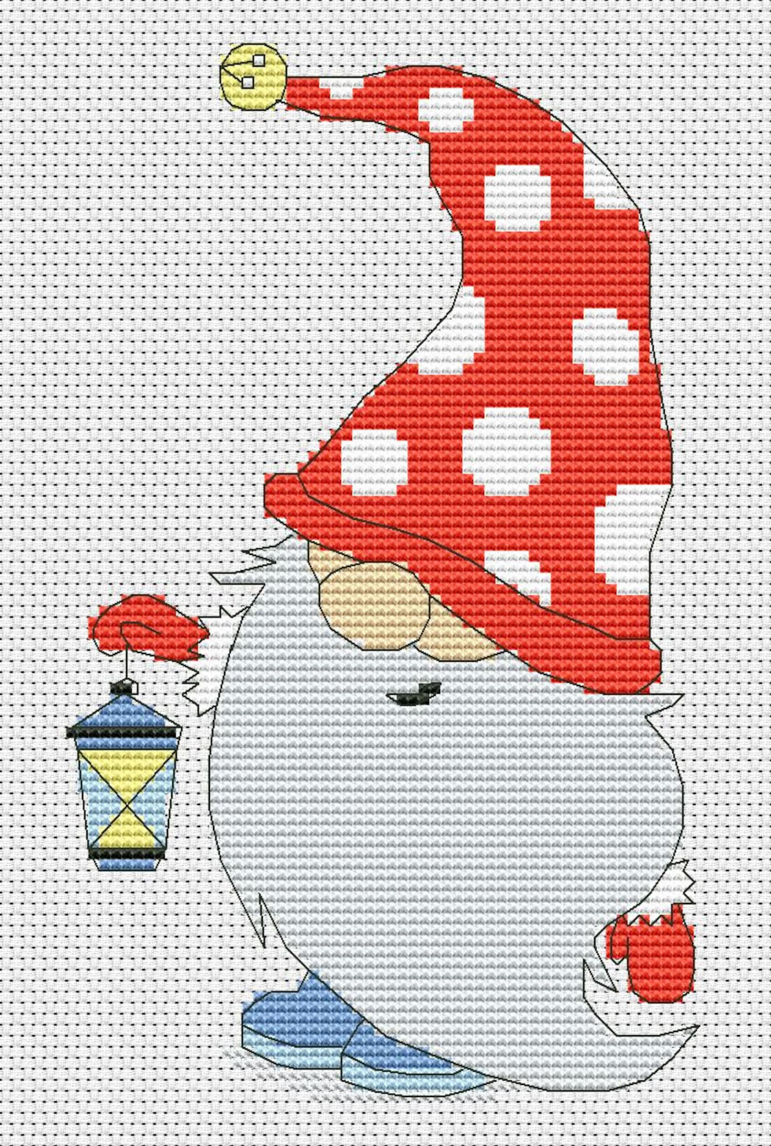 3 gnome cross stitch/easy cross stitch/cross stitch Etsy