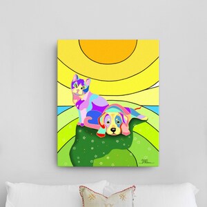 Cat & Dog Fine Art Gallery Wrapped Canvas Print By Tania Oliveira
