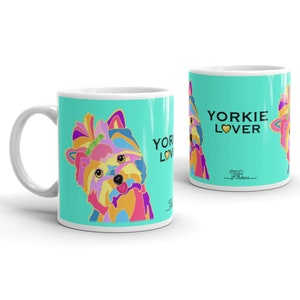 Yorkshire Terrier Dog Mug | Yorkie Lover - Turquoise | By Tania Oliveira