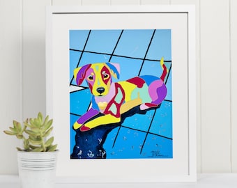 Labrador Dog Art Print: Colorful Giclee Wall Art