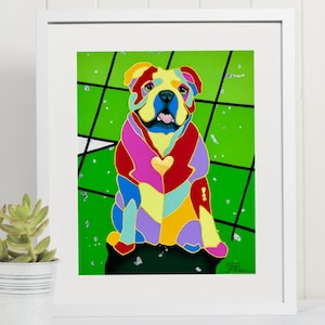 English Bulldog Dog Fine Art Mini Giclee Print | Dog Wall Art | By Tania Oliveira