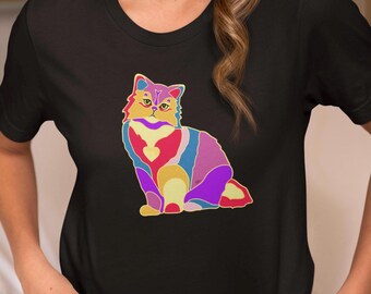 Persian Cat T-Shirt: Colorful Cat Lover Tee
