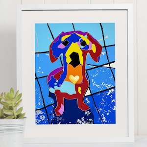 Dachshund Dog Fine Art Mini Giclee Print | Doxie Wall Art | By Tania Oliveira