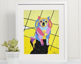 Pekingese Dog Art: Colorful Fine Art Giclee Print