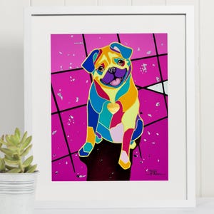 Pug Dog Fine Art Mini Giclee Print | Dog Wall Art | By Tania Oliveira