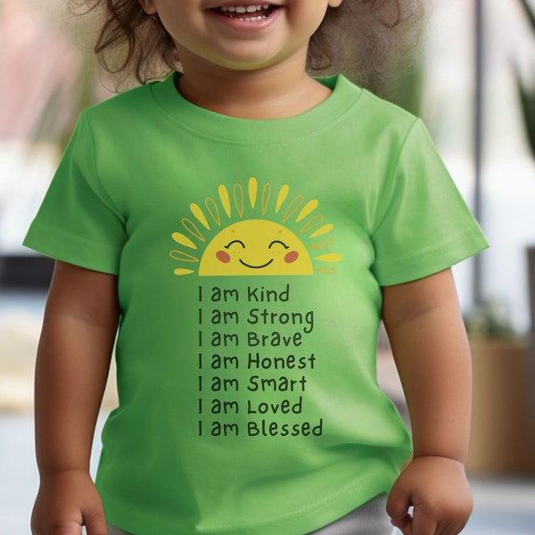 Toddler T-shirt, Christian Kids Shirt, Kids Birthday Gift, Positive Affirmations, Girl or Boy Tee, Easter Shirt, Spring Tee, Faith Shirt