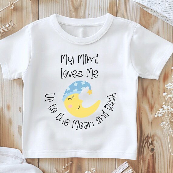 Infant T-shirt, Baby Tee, My Grandma Loves Me, Grandparent Gift, Baby Shirt Gift, Personalized, Custom Baby Shirt, Up to the Moon and Back