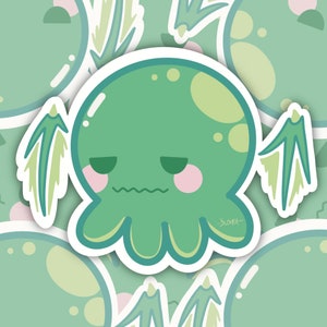 Cthulhu Sticker | 3 inch | Vinyl Matte Sticker | HP Lovecraft Monster | Cute Science fiction | Cute Eldritch Horror