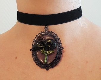 Rabenhalskette, Halsband im Cameo-Stil, viktorianisches Gothic-Halsband