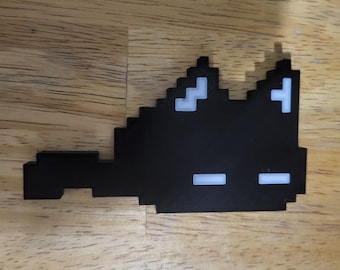 Modèle plat de chat noir OMORI MEWO de 4 pouces imprimé en 3D