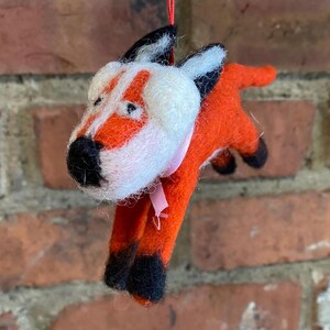 Wool Fox Christmas Tree Holiday Ornament Holiday Gift - Red Fox Felted Wool Holiday Gift
