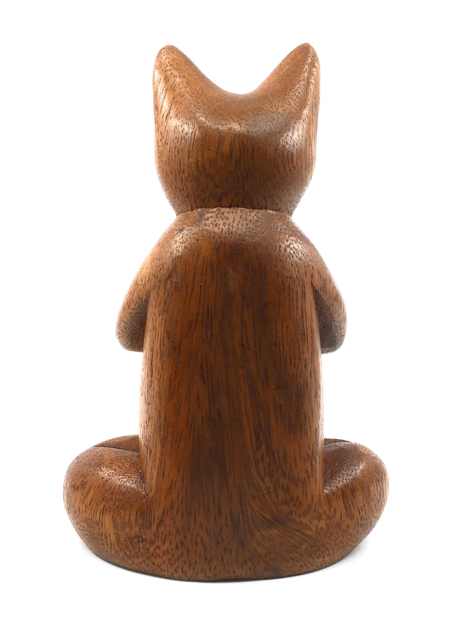 Hand Carved Wood Yoga Cat Statue Figurine Meditation Buddha Etsy
