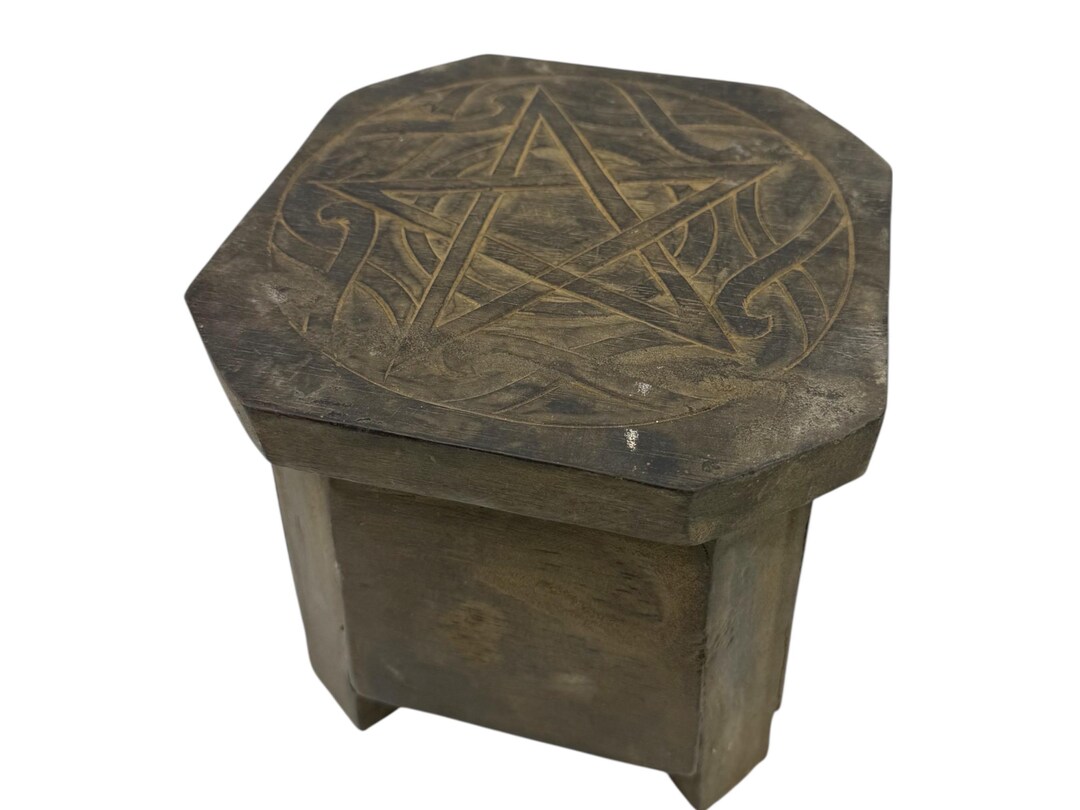 Triquetra Altar Table - Stool 8 X 8 Home Altar Temple Spiritual Sacred ...