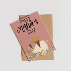 Black Mother's Day Card- black greeting cards -African American Mom- Black Mothers Day Cards-Afro centric Card-Black woman - Diverse card