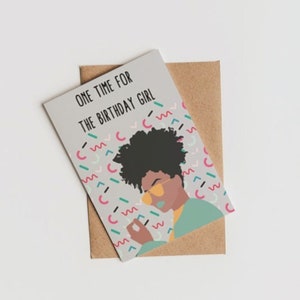 Tarjeta de cumpleaños: su cumpleaños / Una vez para la cumpleañera / Tarjetas de amistad / Tarjetas de felicitación negras / Tarjetas positivas