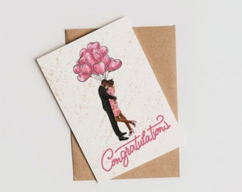 Congratulations Card- Engagement Card| New Home Card| Black Greeting Card| Love cards| Positive Cards| Black Love Card