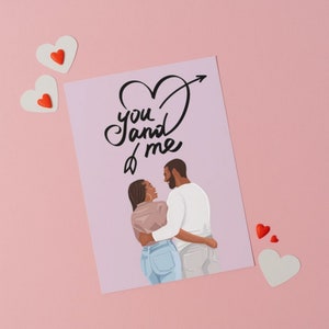 Biglietto anniversario, Biglietto di auguri della coppia nera, Biglietti neri, San Valentino felice afroamericano, Biglietto vario, Amore, Fidanzato, Ragazza