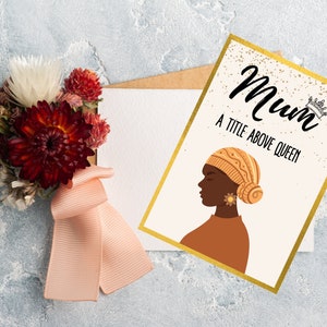 Carte de fête des mères noires - Maman afro-américaine - Cartes appartenant à des Noirs - Carte d’anniversaire de fille noire - Carte de femmes afro - Carte ethnique