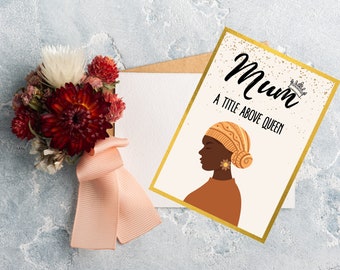 Black Mother’s Day card- African American Mom- Black owned cards-birthday Card - Black Girl Birthday Card -Afro Women Card - Ethnic Card