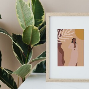 Cartel de arte de Black Afro Women, arte de mujer negra, impresión de mujer negra, impresión de pared, arte de mujer boho, abstracto imagen 3