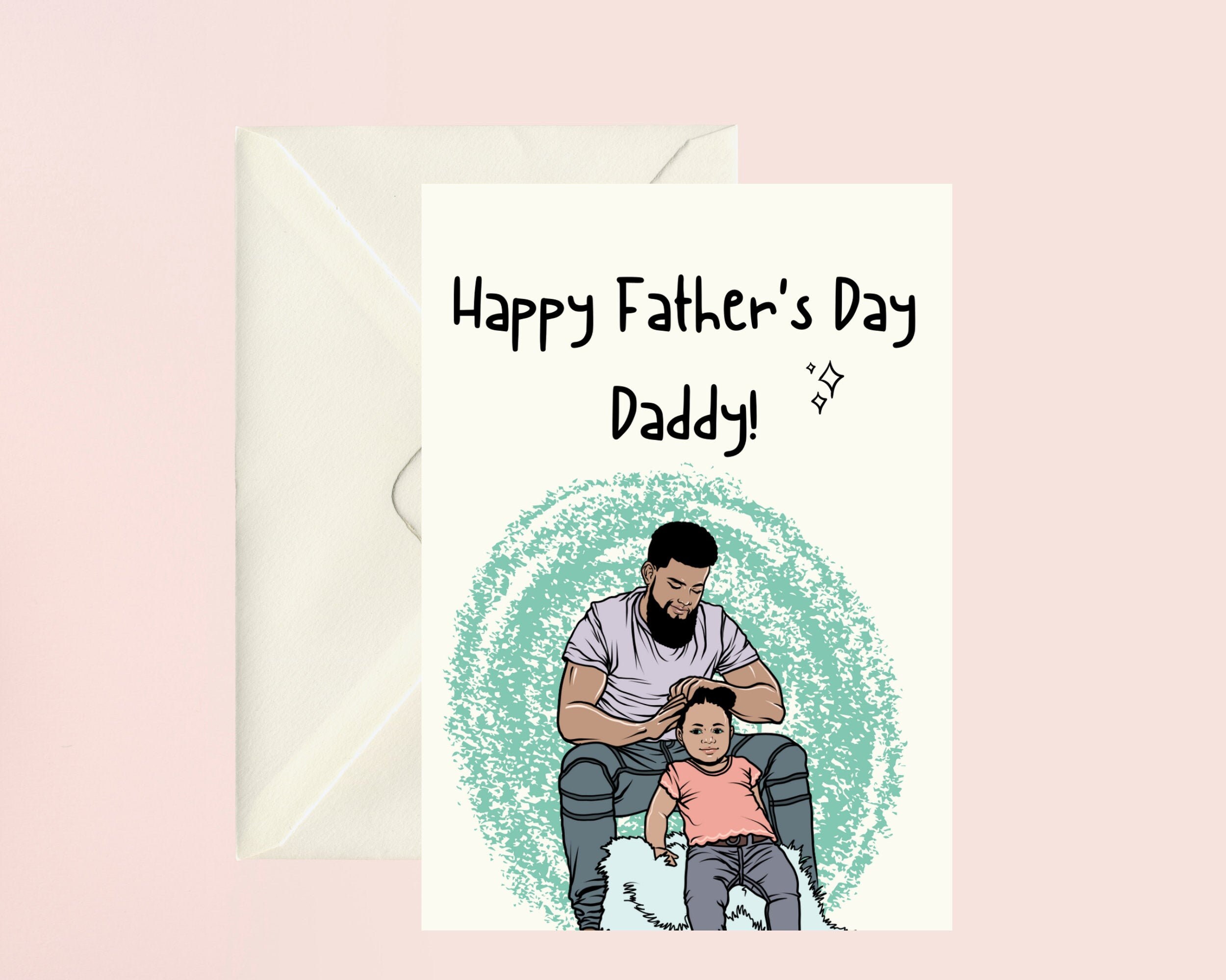 Black Greeting Cards-black Fathers Day Card I Love Dad Happy - Etsy