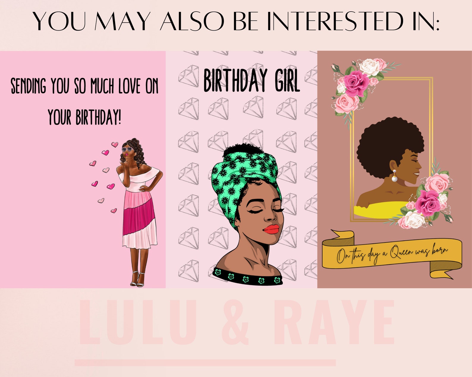 Black Greeting Cards Black Birthday Cards Her Birthdayyou Etsy