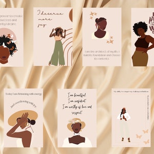 Affirmation Cards| Black Women cards| Memo Board Prints| soft life, encouragement cards, self-love & manifestation| Empowered black Women