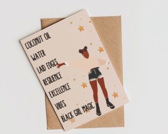 Black greeting cards- black girl magic card- Congratulations card- Black Cards| black birthday card| black owned Greeting Cards| Goal Getter