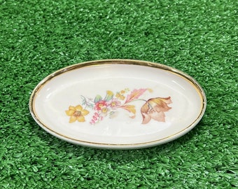 Prato de bandeja de bugiganga com anel de alfinete vintage Danmark feito na Dinamarca vitoriana