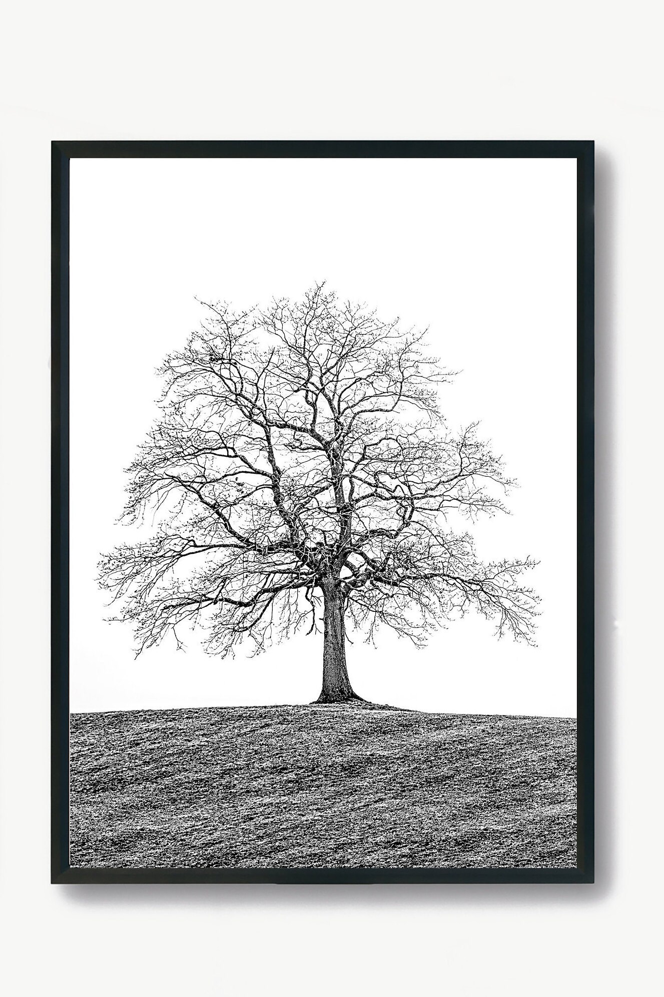 Printable Black and White Tree Wall Art Set Landscape Print Etsy
