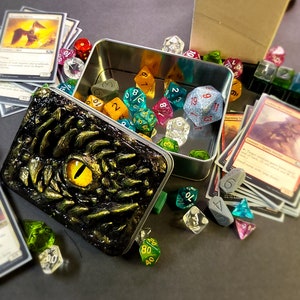 Dragon Dice Container  - XL Silver Tin