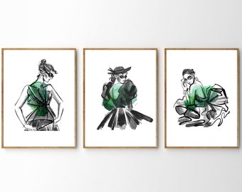 Watercolor Fashion Prints Set: Boutique Dressing Room Decor (Digital Download)