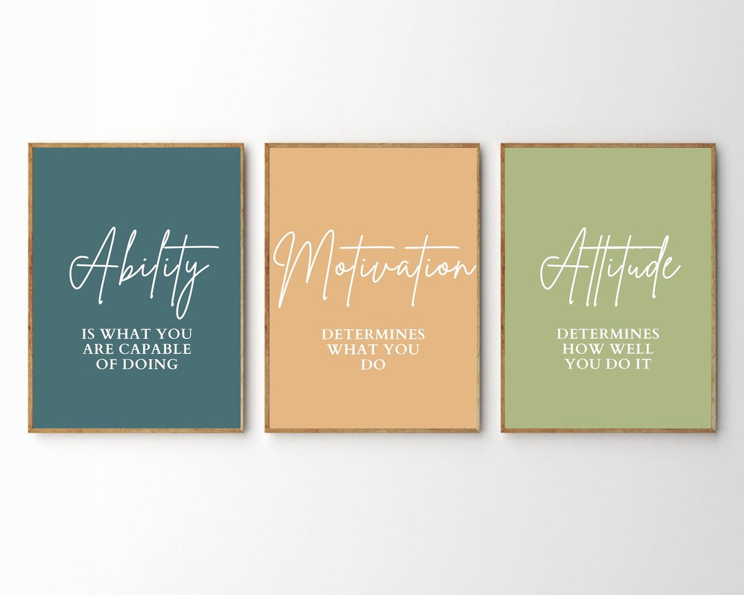 Inspirational Quotes Wall Art Set: Home Office Decor (digital Download ...