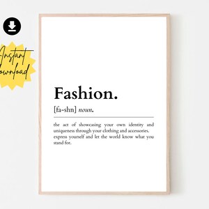 Fashion Quotes Print | Fashion Definition Prints | Dressing Room Decor | Salon Decor | Typography Prints | Fashion Wall Art | Printable Art