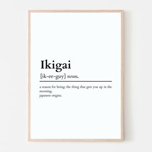 Ikigai Definition Print: Japanische Wandkunst (Digitaler Download) Bild 3