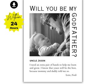Godfather Proposal Card: Personalized Padrino Photo Gift (Digital Download)