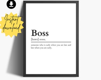 Boss Definition Print: kantoormuurkunst (digitale download)
