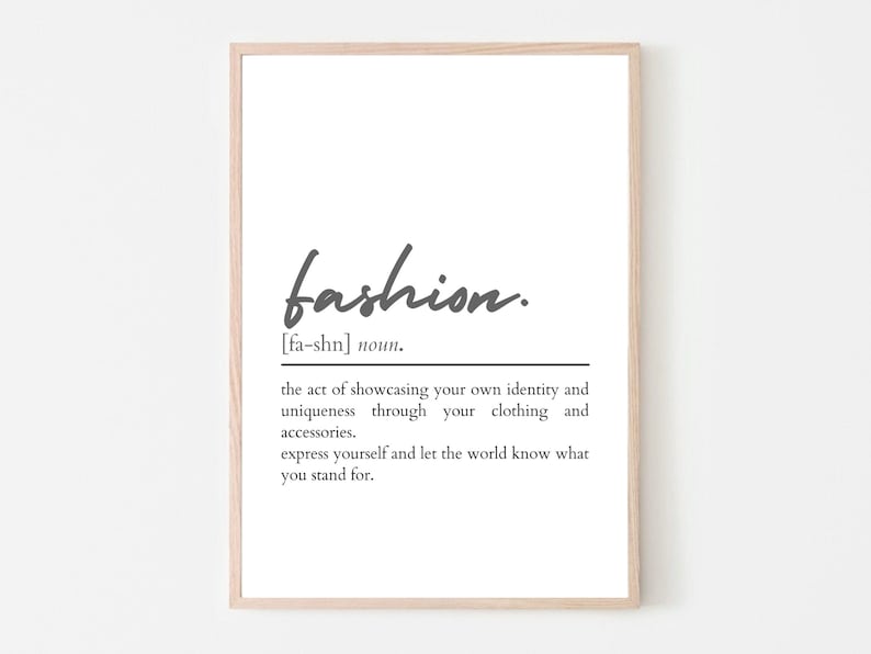 Fashion Definition Print Fashion Prints Fashion Quotes Fashion Wall Art