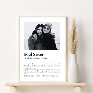 Impression personnalisée Soul Sister | Définition Soul Sister | Cadeau photo imprimable pour Bestie | Cadeau photo pour meilleur ami | Cadeau d'anniversaire