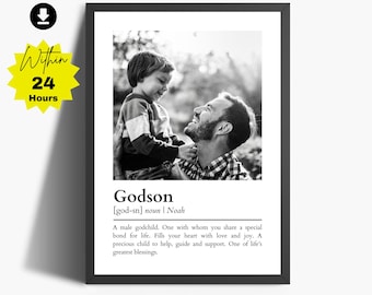 Personalized Godson Definition Print, Baptism Gift (Digital Download)