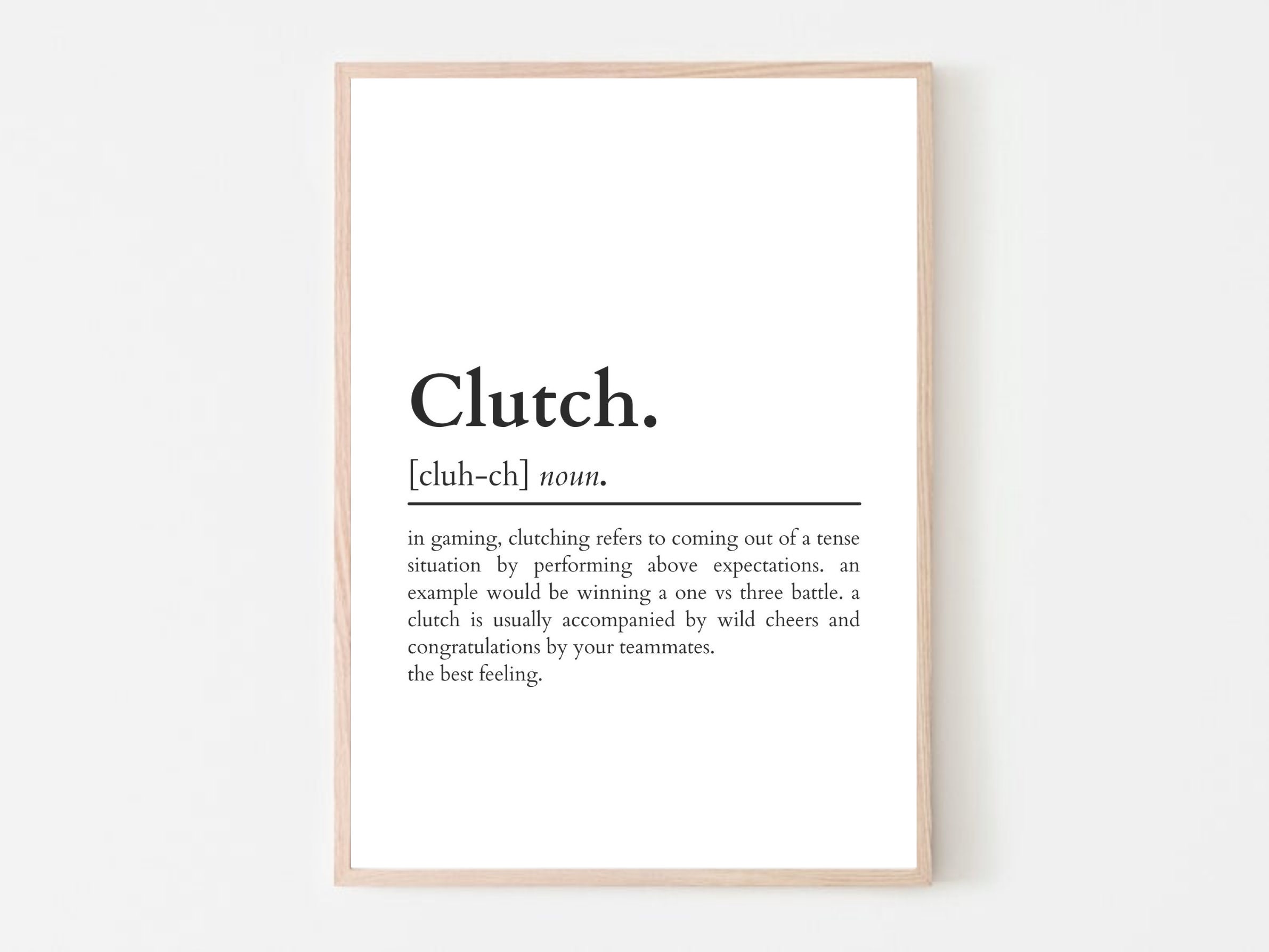 Clutch Definition Print Gaming Prints Gaming Poster 