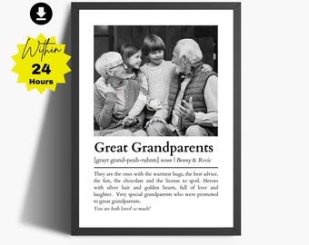 Personalized Great Grandparents Gift | Great Grandparents Definition | Keepsake | Anniversary | Christmas | Digital Download